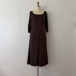 Miss Tina Chocolate Brown Midi Dress